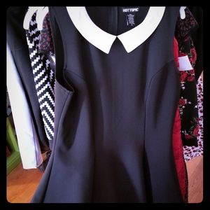 Wednesday Addams style black and white dress